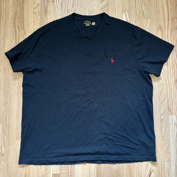 POLO Ralph Lauren | Black T-Shirt with Pocket And Red Horse Logo - Picture 1 of 7